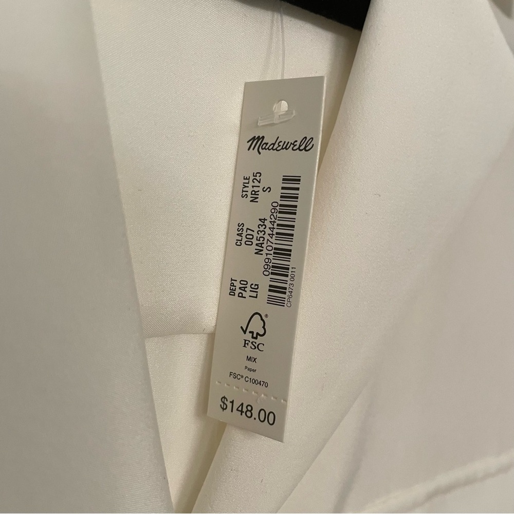 NWT! Madewell Silk Drapey Patch-Pocket Sleeveless Shirt | Lighthouse | Small - Picture 11 of 13